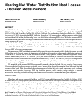 Cover page: Heating Hot Water Distribution Heat Losses: Detailed Measurement