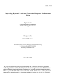 Cover page: Improving Dynamic Load and Generator Response Performance Tools