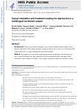 Cover page: Sexual orientation and treatment-seeking for depression in a multilingual worldwide sample