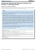 Cover page: Interactions between non-physician clinicians and industry: a systematic review.