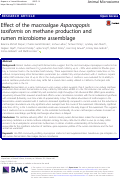 Cover page: Effect of the macroalgae Asparagopsis taxiformis on methane production and rumen microbiome assemblage.