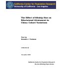 Cover page: The Effect of Sibship Size on Educational Attainment in China: Cohort Variations