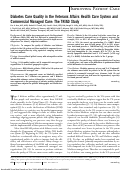 Cover page: Diabetes care quality in the Veterans Affairs Health Care System and commercial managed care: the TRIAD study.