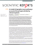 Cover page: A model of ganglion axon pathways accounts for percepts elicited by retinal implants