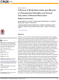 Cover page: Influence of Body Mass Index and Albumin on Perioperative Morbidity and Clinical Outcomes in Resected Pancreatic Adenocarcinoma