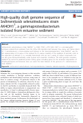 Cover page: High-quality draft genome sequence of Sedimenticola selenatireducens strain AK4OH1T, a gammaproteobacterium isolated from estuarine sediment