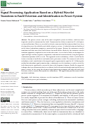 Cover page: Signal Processing Application Based on a Hybrid Wavelet Transform to Fault Detection and Identification in Power System