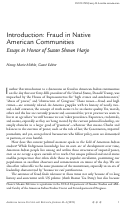 Cover page: Introduction: Fraud in Native American Communities: Essays in Honor of Suzan Shown Harjo