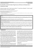 Cover page: Road Traffic Accident Victims’ Experiences of Return to Normal Life: A Qualitative Study