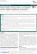 Cover page: Virtual reality suturing task as an objective test for robotic experience assessment