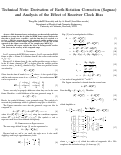 Cover page: Technical Note: Derivation of Earth-Rotation Correction (Sagnac)and Analysis of the Effect of Receiver Clock Bias