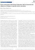 Cover page: Gene-environment interactions determine risk for dementia: the influence of lifestyle on genetic risk for dementia