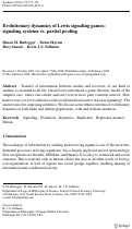 Cover page: Evolutionary dynamics of Lewis signaling games: signaling systems vs. partial pooling