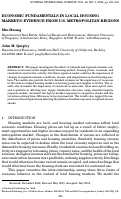 Cover page: Economic Fundamentals in Local Housing Markets: Evidence from U.S. Metropolitan Regions