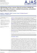 Cover page: Substituting oat hay or maize silage for portion of alfalfa hay affects growth performance, ruminal fermentation, and nutrient digestibility of weaned calves