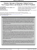 Cover page: Pediatric Outcomes of Emergency Medical Services Non-Transport Before and During the COVID-19 Pandemic