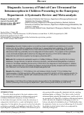 Cover page: Diagnostic Accuracy of Point-of-Care Ultrasound for Intussusception in Children Presenting to the Emergency Department: A Systematic Review and Meta-analysis