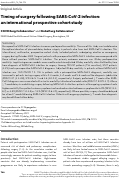 Cover page: Timing of surgery following SARS‐CoV‐2 infection: an international prospective cohort study