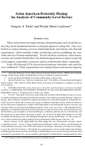 Cover page: Asian American Fraternity Hazing: An Analysis of Community-Level Factors