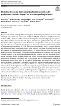 Cover page: Modeling the social determinants of resilience in health professions students: impact on psychological adjustment