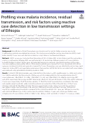 Cover page: Profiling vivax malaria incidence, residual transmission, and risk factors using reactive case detection in low transmission settings of Ethiopia.