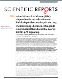 Cover page: c-Jun N-terminal kinase (JNK)-dependent internalization and Rab5-dependent endocytic sorting mediate long-distance retrograde neuronal death induced by axonal BDNF-p75 signaling