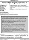 Cover page: Incidence and Causes of Iatrogenic Hypoglycemia in the Emergency Department