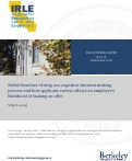 Cover page: Failed Searches: How the choice set of job applicants affects an employer’s likelihood of making an offer