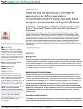 Cover page: Determining seropositivity—A review of approaches to define population seroprevalence when using multiplex bead assays to assess burden of tropical diseases