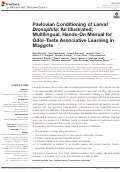 Cover page: Pavlovian Conditioning of Larval Drosophila: An Illustrated, Multilingual, Hands-On Manual for Odor-Taste Associative Learning in Maggots