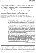 Cover page: Lung Function in Rural Guatemalan Women Before and After a Chimney Stove Intervention to Reduce Wood Smoke Exposure Results From the Randomized Exposure Study of Pollution Indoors and Respiratory Effects and Chronic Respiratory Effects of Early Childhood Exposure to Respirable Particulate Matter Study