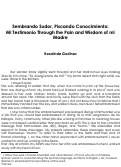 Cover page: Sembrando Sudor, Piscando Conocimiento: Mi Testimonio Through the Pain and Wisdom of mi Madre