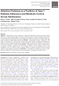 Cover page: Attention Problems as a Predictor of Type 1 Diabetes Adherence and Metabolic Control Across Adolescence.