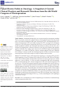 Cover page: Pulsed Electric Fields in Oncology: A Snapshot of Current Clinical Practices and Research Directions from the 4th World Congress of Electroporation.