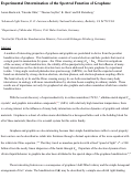 Cover page: Experimental Determination of the Spectral Function of Graphene