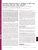 Cover page: Guanidine alkaloid analogs as inhibitors of HIV-1 Nef interactions with p53, actin, and p56lck