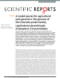 Cover page: A model species for agricultural pest genomics: the genome of the Colorado potato beetle, Leptinotarsa decemlineata (Coleoptera: Chrysomelidae)