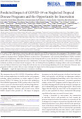 Cover page: Predicted Impact of COVID-19 on Neglected Tropical Disease Programs and the Opportunity for Innovation