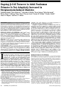 Cover page: Ongoing β-Cell Turnover in Adult Nonhuman Primates Is Not Adaptively Increased in Streptozotocin-Induced Diabetes