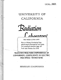 Cover page: NUCLEAR-STRUCTURE DEPENDENCE OF CONVERSION COEFFICIENTS IN ELECTRIC MULTIPOLE TRANSITIONS