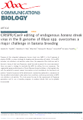 Cover page: CRISPR/Cas9 editing of endogenous banana streak virus in the B genome of Musa spp. overcomes a major challenge in banana breeding