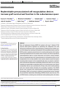 Cover page: Replenishable prevascularized cell encapsulation devices increase graft survival and function in the subcutaneous space