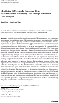 Cover page: Identifying Differentially Expressed Genes for Time-course Microarray Data through Functional Data Analysis