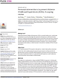 Cover page: Perinatal interventions to prevent Adverse Childhood Experiences (ACEs): A scoping review.