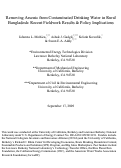 Cover page: Removing Arsenic from Contaminated Drinking Water in Rural Bangladesh: Recent Fieldwork Results and Policy Implications