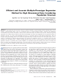 Cover page: Efficient and Accurate Multiple-Phenotype Regression Method for High Dimensional Data Considering Population Structure