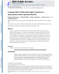 Cover page: Language Skills of Males with Fragile X Syndrome or Nonsyndromic Autism Spectrum Disorder