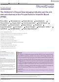 Cover page: The Alzheimer's Disease Neuroimaging Initiative and the role and contributions of the Private Partners Scientific Board (PPSB)