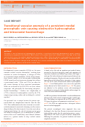 Cover page: Transitional vascular anomaly of a persistent medial procephalic vein causing obstructive hydrocephalus and intracranial haemorrhage.