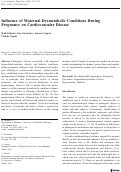 Cover page: Influence of Maternal Dysmetabolic Conditions During Pregnancy on Cardiovascular Disease